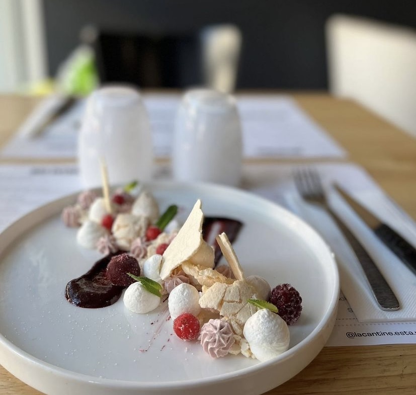person writing in a notebook beside by an iPad, laptop, printed photos, spectacles, and a cup of coffee on a saucer